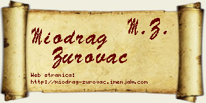 Miodrag Zurovac vizit kartica